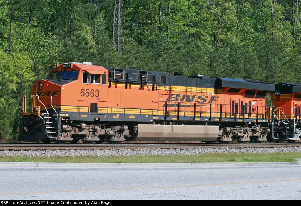 BNSF 6563 leads a quartet of units 